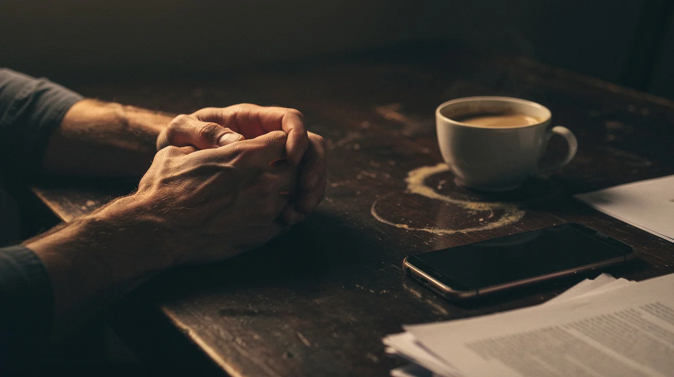 Dark atmospheric image representing the invisible weight of sustained professional pressure